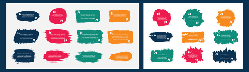 Grunge quote, ideas, label, message, asking, advice, box, sticker, brush, stroke, blank, empty, vector, file