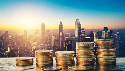 pile of gold coin with simple background