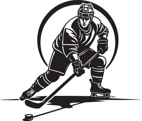 "American Ice Hockey Team Silhouette Emblem | Winged Sports Crest Design"