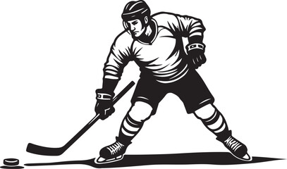 "American Ice Hockey Team Silhouette Emblem | Winged Sports Crest Design"