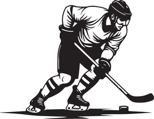 "American Ice Hockey Team Silhouette Emblem | Winged Sports Crest Design"