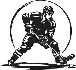 "American Ice Hockey Team Silhouette Emblem | Winged Sports Crest Design"