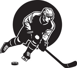 "American Ice Hockey Team Silhouette Emblem | Winged Sports Crest Design"