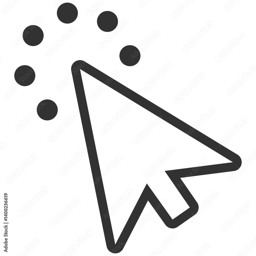 Leinwandbilder Cursor icon click isolated on transparent. Pointer cursor and loading icon. Clicking cursor, pointing hand click icon.
