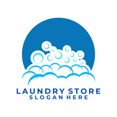 Water Bubble logo design vector. Simple Laundry logo design icon template