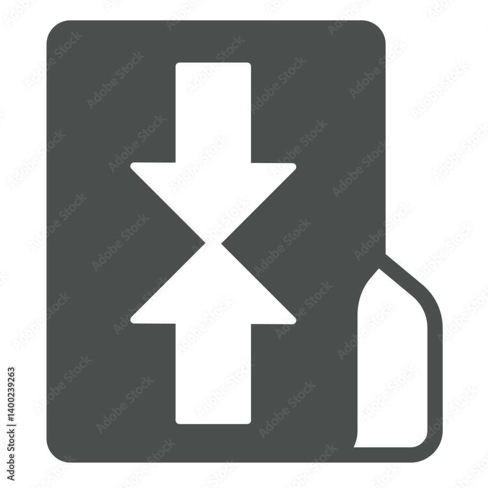 Poster compressed files folder solid icon, windows pack concept. vector graphics. folder with two arrows in