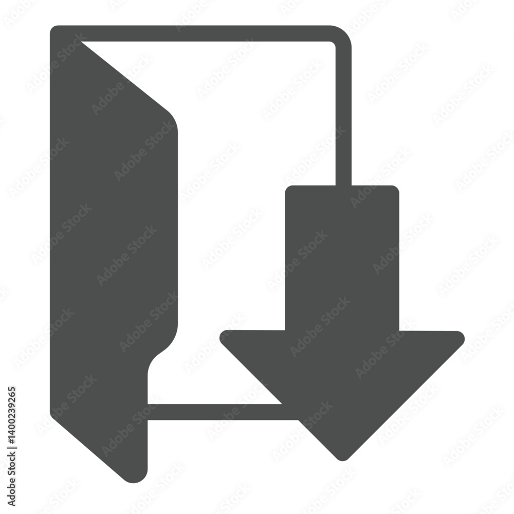 Poster downloads folder solid icon, windows pack concept. vector graphics. files folder with down arrow, do