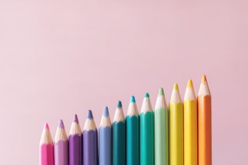 Colorful Pencils in Ascending Order Representing Educational Growth