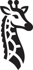 Black and White Giraffe Vector | Animal Silhouette Clipart Illustration	