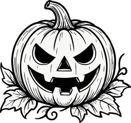 Black and White Horror Pumpkin