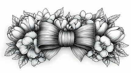 Elegant floral bow, detailed design