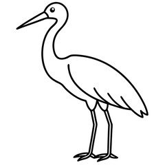 Clean Stork Line Drawing Vector