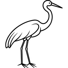 Obraz premium Clean Stork Line Drawing Vector