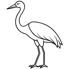 Clean Stork Line Drawing Vector