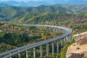 Higway A24 in Abruzzo Italy