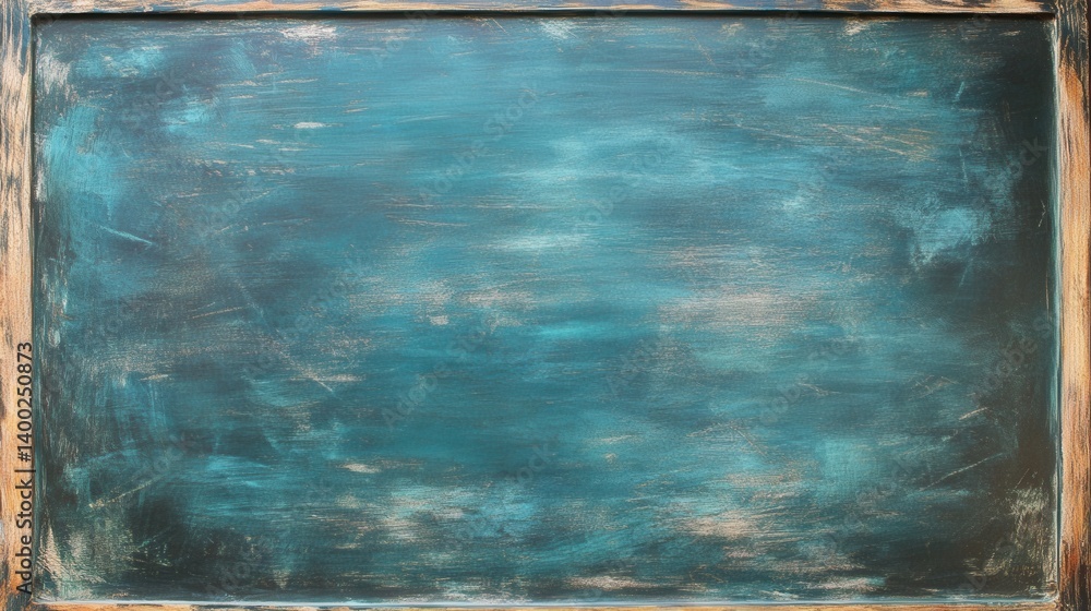 Poster rustic teal wood texture background with distressed paint and weathered grain for creative projects