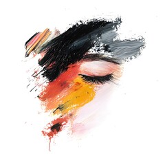 Closed Eye Portrait Expressing Depression, Sorrow, and Anger – Emotional Mental Health Concept on White Background.