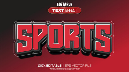 3d text effect sports theme
