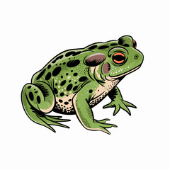 Obraz premium Spotted Toad Illustration with Textured Green Skin