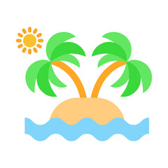 Treasure Island flat icon