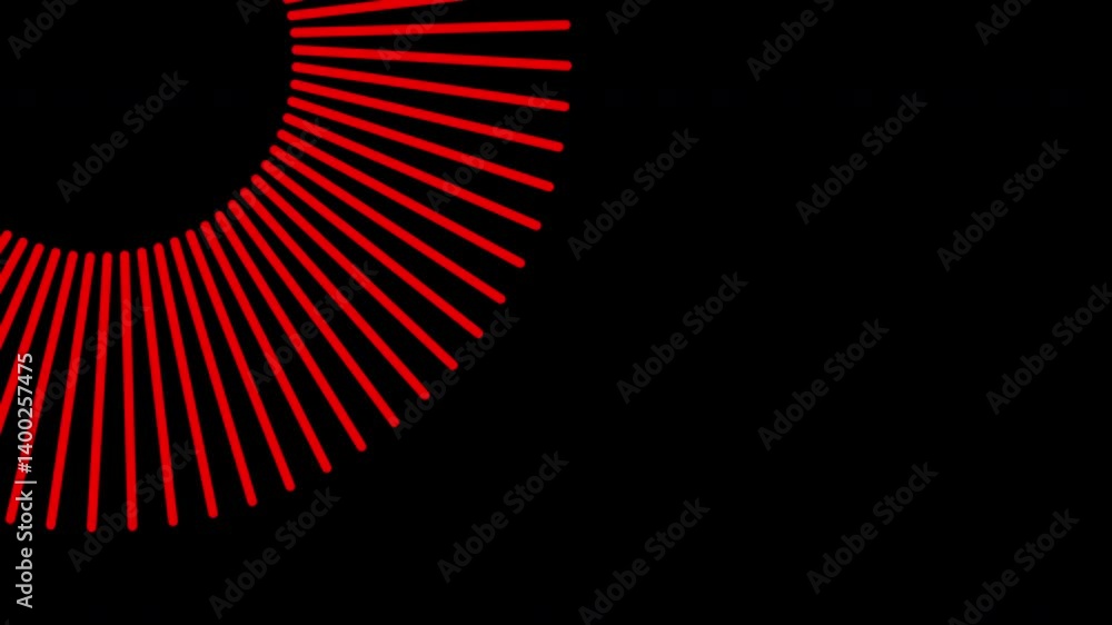 Poster rotating red line circle in black background
