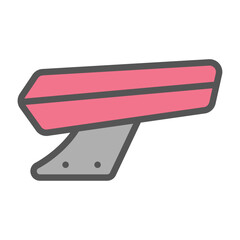 rear wing filled outline icon. spoiler color line illustration.