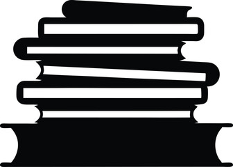 stack of black books silhouette vector,Books icon