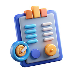 3D Profit Loss Sheet Icon