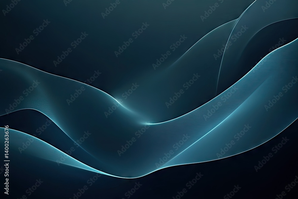 Poster a close-up view of elegant. dark fabric waves gracefully undulating. creating a sense of depth and t