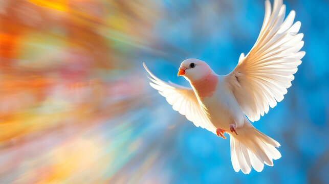 Rose ringed parakeet in flight sunrise colors