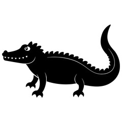 Crocodile Silhouette Logo Design
