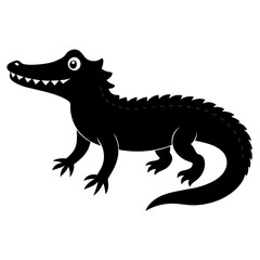 Crocodile Silhouette Logo Design