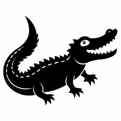 Crocodile Silhouette Logo Design