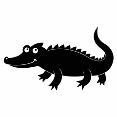 Crocodile Silhouette Logo Design