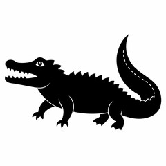 Crocodile Silhouette Logo Design