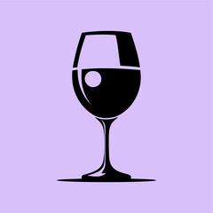 Elegant Wine Glass Silhouette Vector