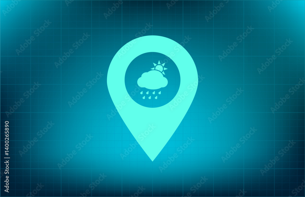 Poster vector icon on blue background with gradient