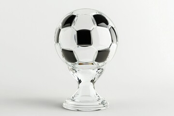 Naklejka premium Soccer Ball in Glass Trophy Elegant Sports Award Celebration Item