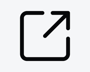 New Window Tab Outline Line Shape Arrow Icon Sign Symbol Arrowhead Point Pointer Pointing User Web App Interface Pop Up File Document Vector Shape