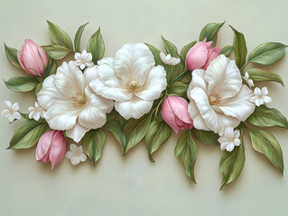 Floral arrangement, delicate blooms