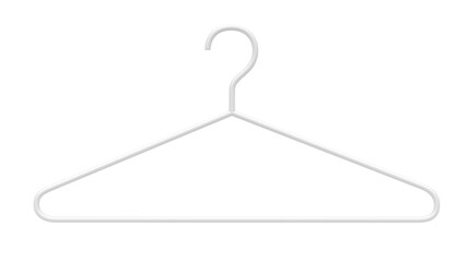 White clothes hanger. Isolated. 3d illustration.