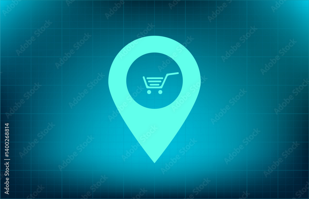 Poster vector icon on blue background with gradient