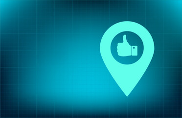 vector icon on blue background with gradient