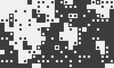 Abstract grayscale pixel art background.  Perfect for tech, digital, or modern design projects.  Represents data flow, binary code, or digital transformation.