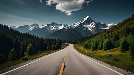  mountain road in the mountains	