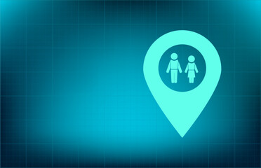 vector icon on blue background with gradient