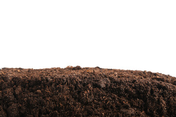 Pile of fresh soil isolated on white