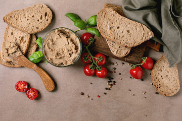 Rustic Pate with Bread and Tomatoes
