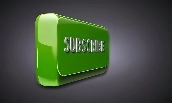 Green Subscribe Button Glossy Design for Website
