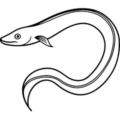 Elegant Eel Outline Illustration